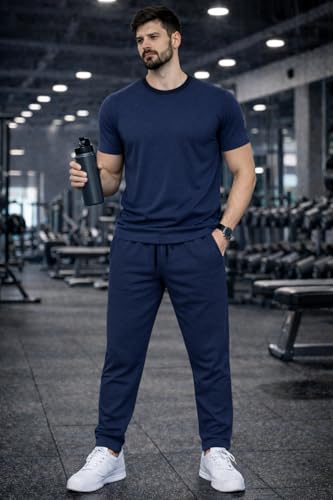 Image of Mack Jonney Men's Polyester Lycra Tracksuit | Lightweight Sports & Gym Wear | Comfortable Running & Training Track Suit for Men-MJ-184