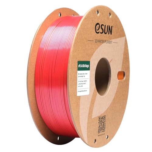 Image of eSUN Silk Magic PLA Filament 1.75mm, Shiny Silk Dual Color Co Extrusion 3D Printer Filament, 1KG (2.2 LBS) Spool 3D Printing Color Change Filament for 3D Printers, Red Gold