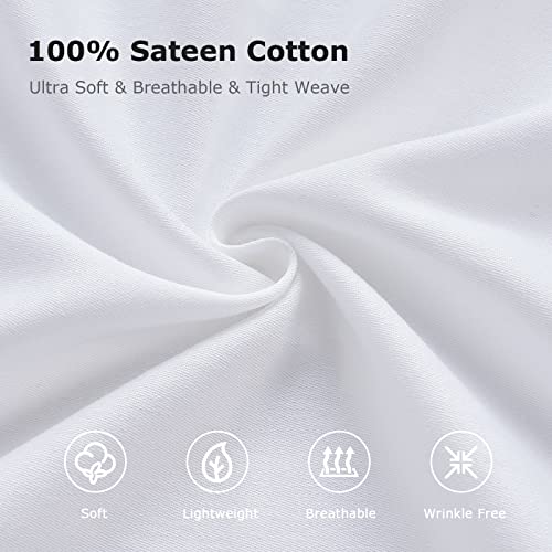 Akk Waterproof Pillow Protectors With Zipper Standard Size, 100% Cotton Pillow Case 4 Pack - 300 Thread Count - Soft & Breathable Zippered White Pillow Encasement Set Of 4 #TOP1