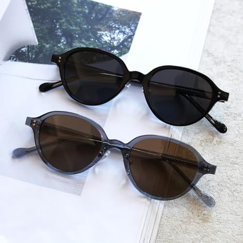 Small Frame Oval Sunglasses Retro Women Korean Style Uv400 Polarized Sun Glasses Men3