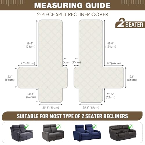 Image of TAOCOCO 100% Waterproof Loveseat Recliner Covers 2 Seater, Split Loveseat Covers for Reclining loveseat, Non Slip Reclining Couch Cover with Double Straps for Kids, Pets(2 Seater, Camel)