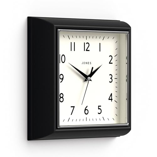 JONES CLOCKS® Mustard wall Clock | Square Retro Clock |