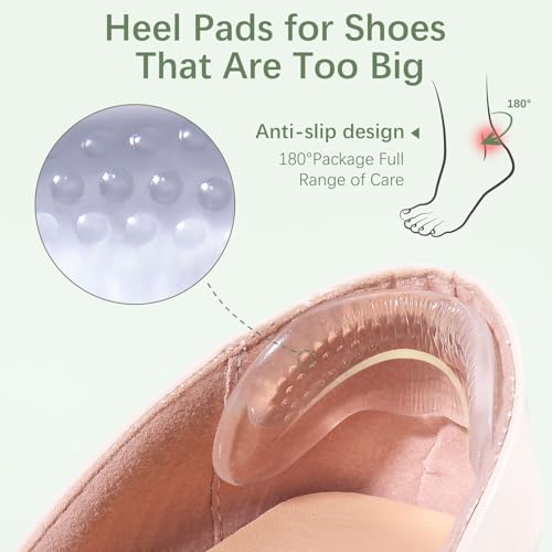 Image of Heel Pads for Shoes that are Too Big: Heel Protectors for Loose Shoes - Stop Heel Pain - Heel Blisters(4 Pairs)
