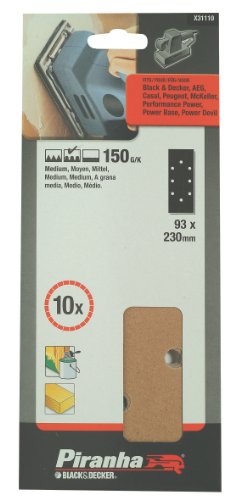 Piranha X31110-Xj Carta Vetrata, Grana 150, 93 X 230 Mm, 10 Pezzi