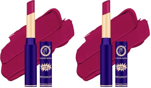 Image of Colors Queen Queen Lips Matte Lipstick | Long Lasting Lipstick Waterproof Highly Pigmented with Smooth Application | Smudge Proof Lipstick for Women (33 - Queen Red) (Pack of 2)