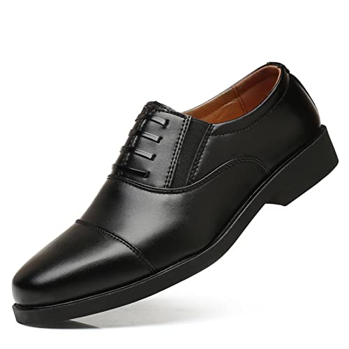 Zapatos de hombre con punta redonda, el calzado de cuero negro ideal para tu rutina diaria