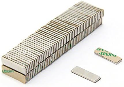 Adhesive N42 Neodymium Magnet for Arts, Crafts, Model Making, DIY, Hobbies, Office, and Home - 20mm x 6mm x 1.5mm thick - 1.6kg Pull - North - Pack of 10