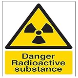 vsafety Signes 6 a028an-r'Danger Radioactive Substance d'avertissement Substance chimique et panneau, 1 mm en plastique rigide, Portrait, 150 mm x 200 mm, noir/jaune