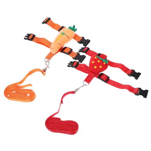 POPETPOP 2 Sets Pet Leash Suit Small Bunny Bunnies Harness for Escape Accessories Rabbit and Leash Adjustable Indoor Training Collars Polyester