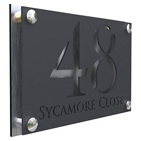 K Smart Sign Matt Dark Gray Address Plaque Cover