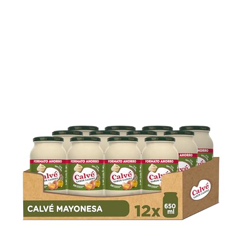 Calvé Salsa en tarro Sabor Casero sin conservantes, 30% menos sal 650ml pack de 12 unidades