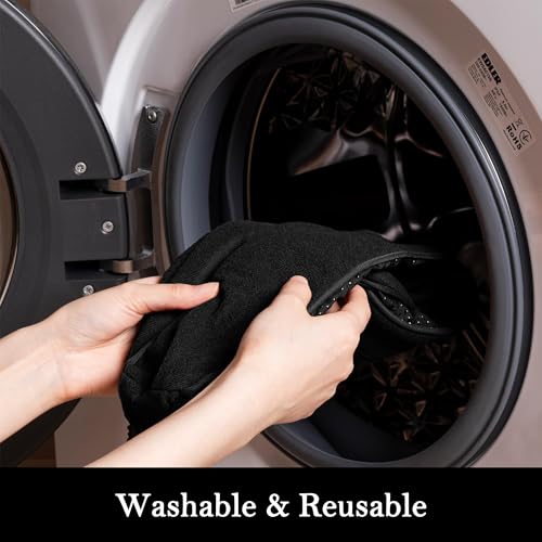 Image of Sunolga Door Draft Stopper Blocks Hot and Cold Air with Removable Washable Cover for Bottom of Door, All-Season Seal for Noise, Light, Under Door Sweep for Gaps Up to 3 inch, Home Essentials, 38 inch, Black