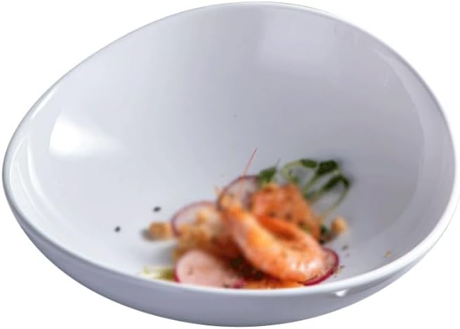White Irregular Ceramic Bowl Ramen Salad Restaurant Tableware
