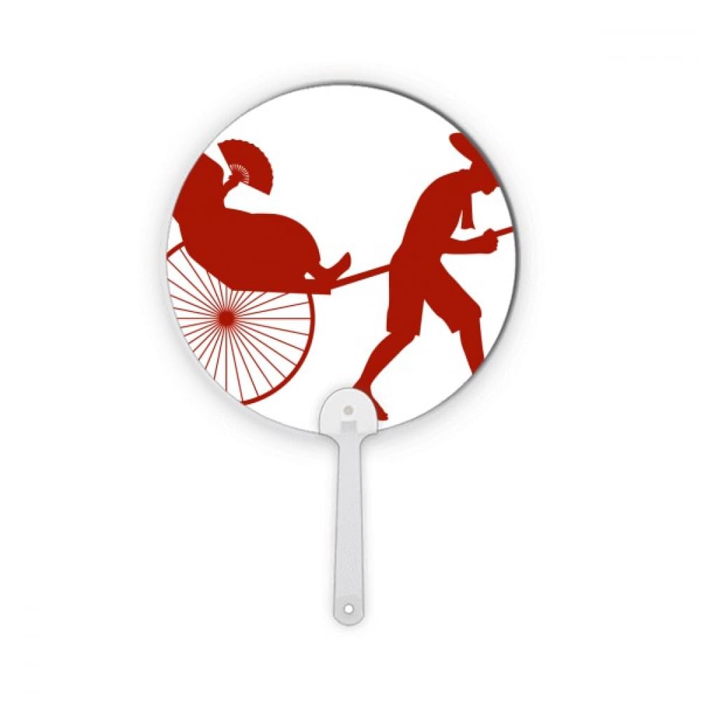 Éventail rond portable Jinrikisha pour rester au frais lors de vos soirées d'été