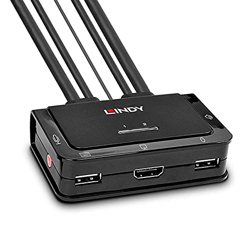 Amazon.com: Lindy 2 Port HDMI 2.0, USB 2.0 & Audio Cable KVM