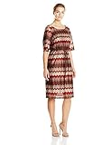 Sandra Darren Women's Plus-Size Zig Zag Printed Knit Dress with Tie