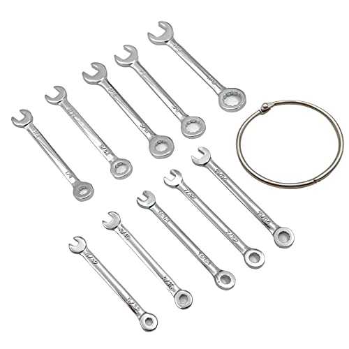 Qyqrqf Mini Wrench Set Open End Wrench Ignition Wrench Sets With Chain Ring British Type Wrenches (10Pcs) #TOP1