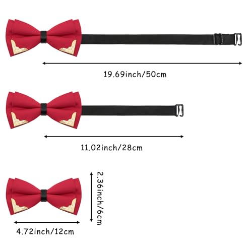 Image of Bow Ties for Men Women Metal Gold Bowtie, Pre Tied Mens Bow Tie Tuxedo Bowties Men for Prom Wedding Party