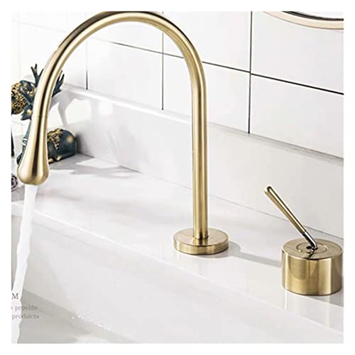 Grifo de cuenca mezclador para lavabo de baño con acabado cromado brillante y diseño de 2 agujeros 3