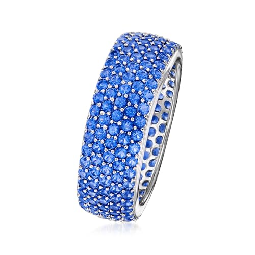 Ross-Simons 2.90 ct. t.w. Simulated Sapphire Multi-Row Eternity Band in Sterling Silver3