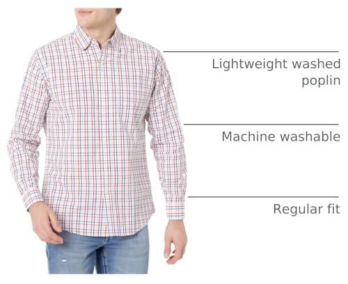 Image of Amazon Essentials Men's Regular-Fit Long-Sleeve Casual Poplin Shirt, Button Front, Business Casual, Collared