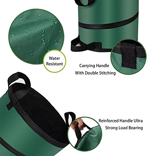Image of 27 Gallons Pop Up Outdoor Camping Trash Can Recycle Bin Leaf Bags | Collapsible Outdoor Garbage Can, Durable 600D Waterproof Oxford Fabric Made Reusable Yard Waste Bag Lawn Bags(18x24In)