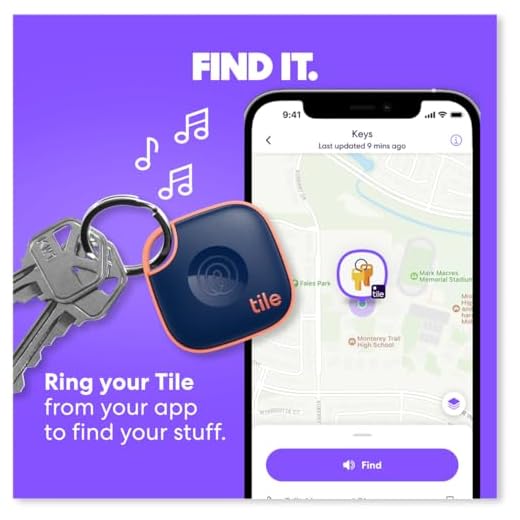 Tile by Life360 Mate - Bluetooth Tracker, Keys Finder and Item Locator for Keys, Bags and More. Phone Finder. Both iOS and Android Compatible. 1-Pack (Black)