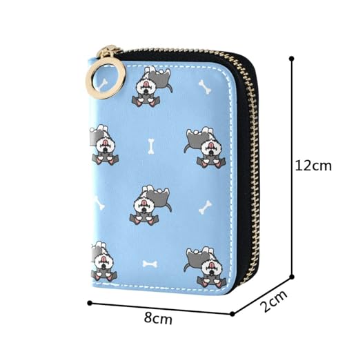 Cute Schnauzer Dog RFID Credit Card Holder Leather With Zipper Card Case Wallet for Women Girls4