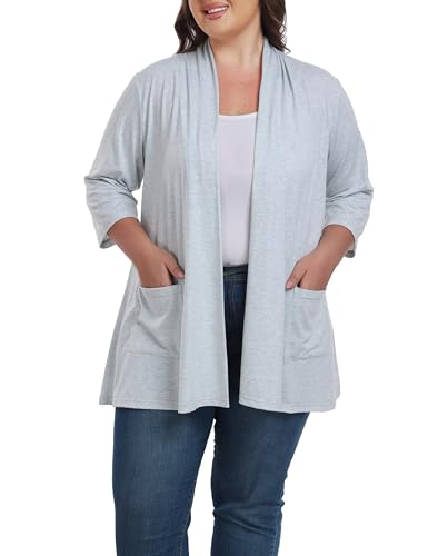 Image of Shiaili Long Plus Size Cardigans for Women Easy to Wear Open Front Clothing