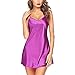 Innerternet Damen Negligee Nachthemd Sexy Schlafanzug Seide Nachtkleid Nachtwäsche Minikleid Bademäntel Lingerie Kimono Pyjama Schlafkleid Spitze Ärmelloses Freizeitkleid Spaghettiträger
