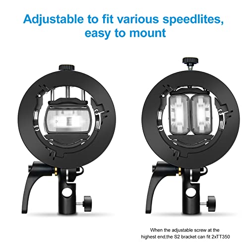Godox S2 Speedlite Bracket Bowens Mount Holder For Speedlite Flash Snoot Softbox Honeycomb Reflector Umbrella(Godox S-Type Upgrade Version) #TOP1