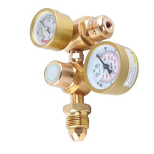 Argon CO2 Regulator Gauge, 1/4in Outlet 6.605GPM Pressure Relief Gas Welding Regulator 3500psi for TIG
