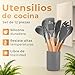 Imagen de JUPPLIES Juego de Utensilios de Cocina de Silicona 12 Piezas con Mangos de Madera y Soporte Organizador