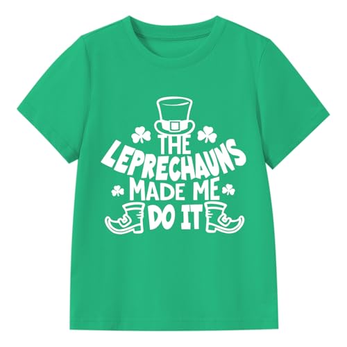 Image of Kids St Patricks Day Shirt Irish Shamrocks Graphic T-Shirt Shamrock Paddy's Day Tees Tops 2-7 Years