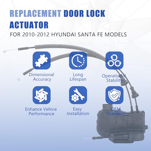 Image of Door Lock Actuator Front Right Passenger Side Compatible with 2010-2012 Hyundai Santa Fe Door Latch Replacement 81320-0W000 813200W000