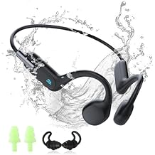 HIFI WALKER Bone Conduction Headphones for Swimming, IPX8 Waterproof Open Ear Headphones with Built-in 32GB MP3 Player, Bluetooth 5.3 Wireless Sports Earbuds for Swimming Laps Running Cycling