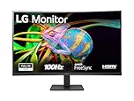 LG 32MR50C Monitor Curvo 32" Full HD LED VA, 1920x1080, 5ms (GtG), AMD FreeSync 100Hz, 2x HDMI 1.4 VRR (HDCP 1.4), VGA, AUX, Schermo Antiriflesso, Flicker Safe, Nero