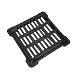 EINSIDE Griglia in ghisa sferoidale concava con telaio classe C250, Caditoia dotata di sistema di sicurezza con chiusura a scatto, 30 x 30 cm