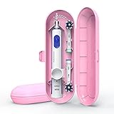 Elektrische Zahnbürste Reiseetui, Reise Etui kompatibel mit Braun Oral-B elektrische Zahnbürste Kunststoff Zahnbürste Aufsteckbürsten Hülle Tragetasche – Rosa