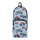 OWFKAY Federmäppchen mit schönem LKW-Muster, großes Fassungsvermögen, 3 Fächer, Stifttasche, Reißverschluss, Schreibwaren-Tasche für Studenten, Büro, Arbeit, Schreibwaren