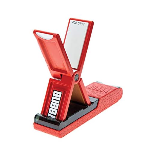 BUBBA Ultra Knife Sharpener with Non-Slip Grip Base and Sharpener Sheath for Manual Knife Sharpening for Any Blade