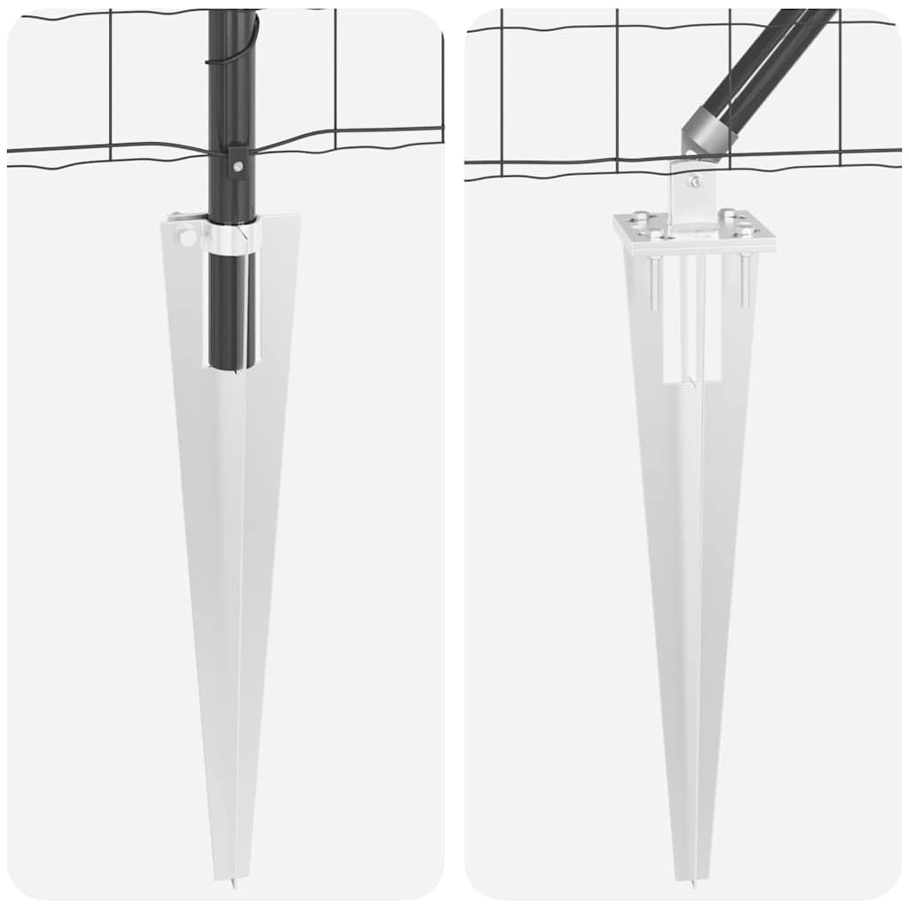 Valla de jardín gris 250 x 3,2 x 60 cm de acero y PVC, protección visual, diseño moderno, resistente, resistente a la intemperie, incluye 11 postes y accesorios para terraza, balcón, camping