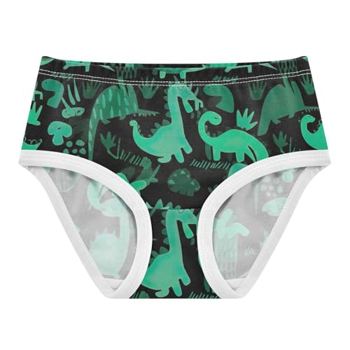 Dino Jungle Green Teal Underwear Toddler Girl, Underwear for Girls, 2T–8 Years