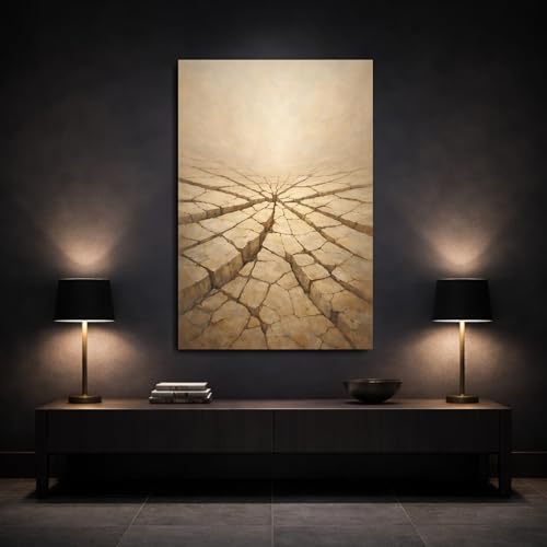 Impression toile nature craquelée marron beige grand format vertical - 3
