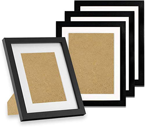 Aevete Black Picture Frames 8X10 (4 Pack) Made Of Natural Solid Wood, Display Pictures 6X8 8X10, Both Vertical And Horizontal Supported #TOP9