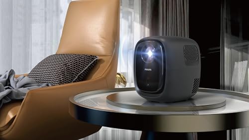 Philips, Neopix 130, Vidéoprojecteur Home cinéma, Correction d'image avancée, Full HD 720p, Source Lumineuse LED avancée, Mode Miroir Wi-FI, Son Stéréo, Système d'exploitation connecté, Noir