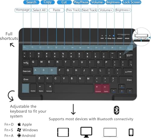 Image of HOM Tri-Fold Wireless Bluetooth Keyboard with Detachable Tablet Case Cover for Lenovo Tab M11 Tablet 11 inch