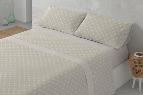 DONATELLA Juego DE SÁBANAS TÉRMICAS Deva CORALINA   150 cm., Beige