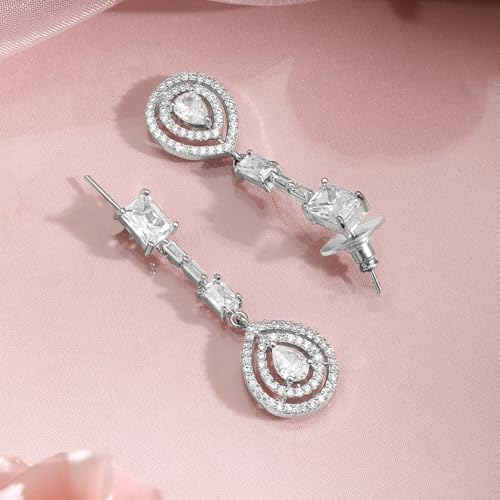Image of Rubans Necklace Set American Diamond and Zirconia Statement Jewellery Gift for Women & Girls