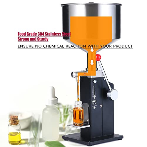 SUSEMSE Manual Liquid Filling Machine 5-55ml Bottle Filling Machine Bottle Filler for Paste and Liquid, Water, Cosmetic Cream, Shampoo, Lip Gloss - with Scale & Removable Holder A03 55ml PRO